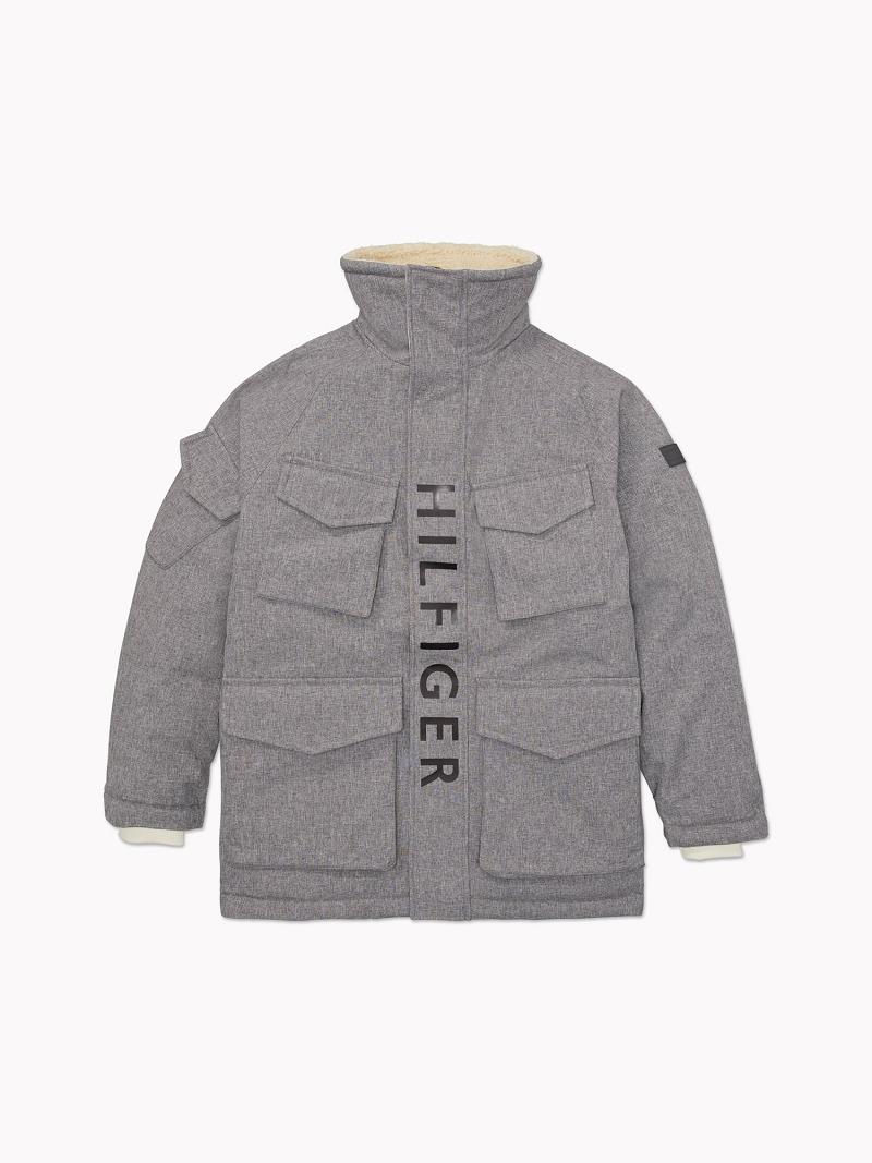 Férfi Tommy Hilfiger Essential solid field Kabát Szürke | HU 1188XYU